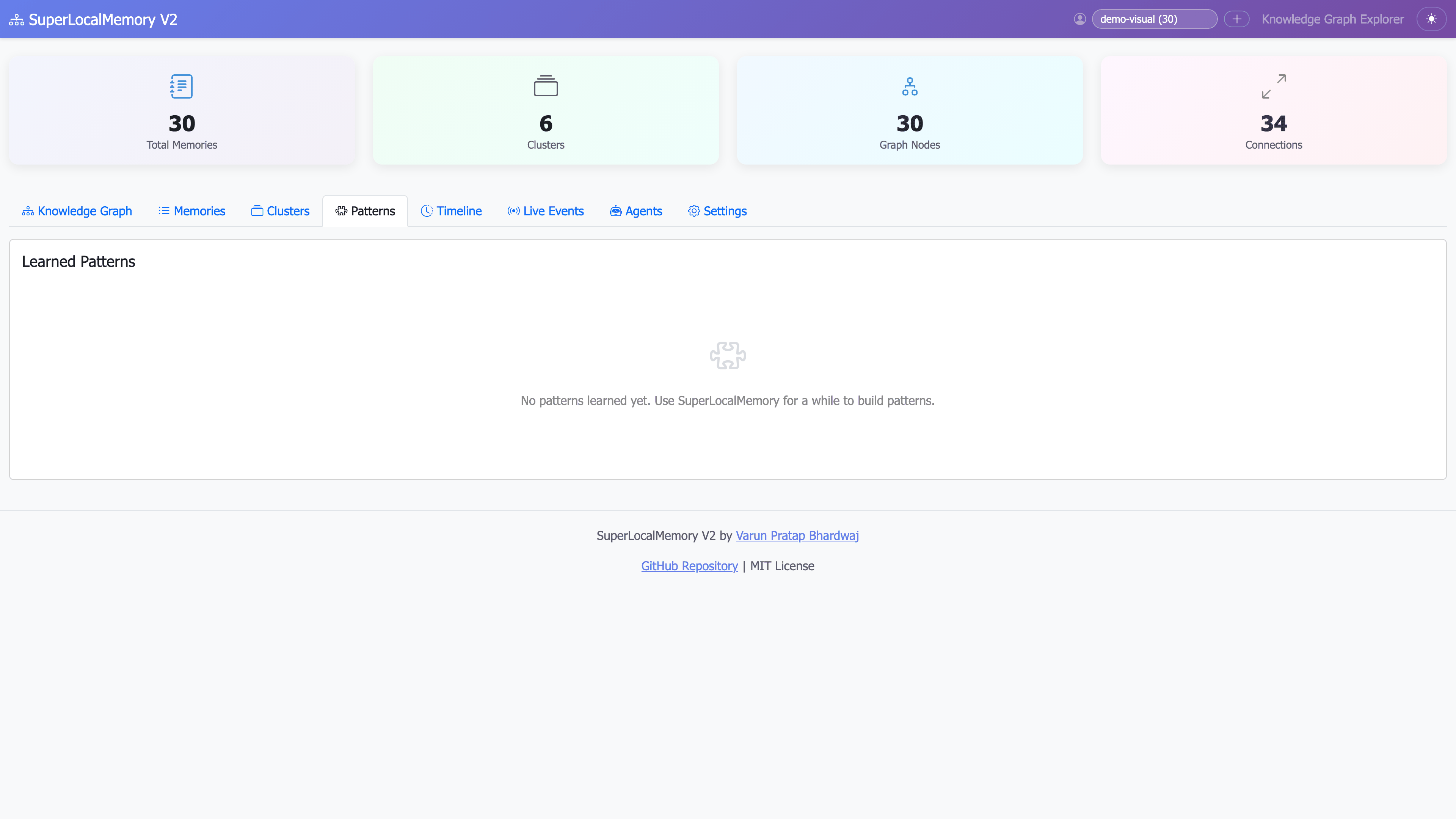 Pattern learning system showing AI learning coding style and preferences from local memory
